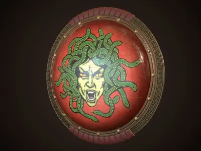 Hoplite Shield Gorgon 3 Low-poly 3D model