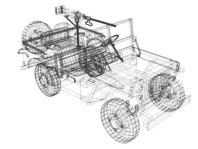 Armoured Car - Willys Jeep 3D model