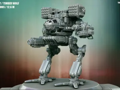High-Poly Mechwarrior at - t 3D model