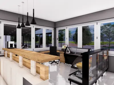  Coffeeshop Bar Low-poly 3D model