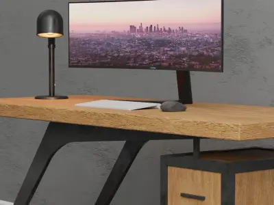 Modern Office Desk Design Free 3D model purchase