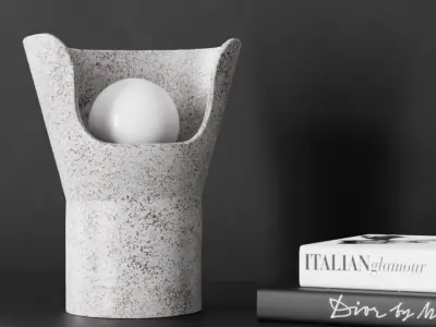  Eno Ceramic Xona Rock Lamp Model, White 