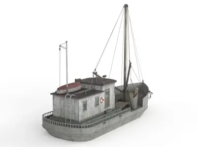 Building Trawler Low-poly 3D model