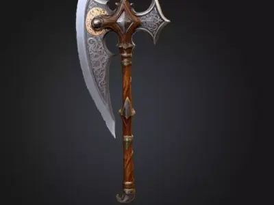 Enchanted Battle Axe Free low-poly 3D model