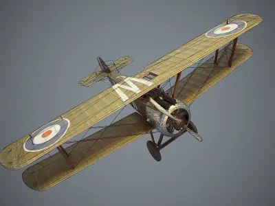 Sopwith Camel  Low-poly 3D model