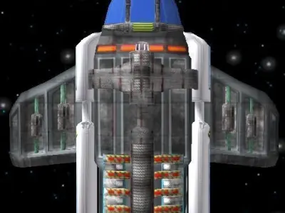 Sci-fi Space  Cargo Bomber Ship Free low-poly 3D model