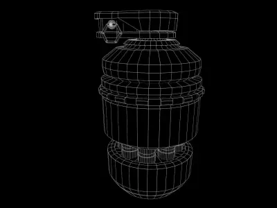Sci - fi Grenade - Game Ready - Low Poly - PBR 3D Model  Low-poly 3D model