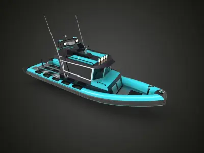 Fast Patrol boat blue 3D model