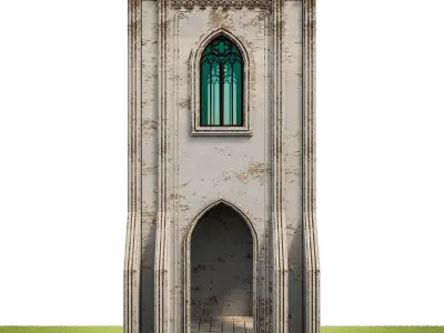 GOTHIC CASTLE BUILDING 23 Low-poly 3D model