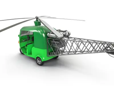 Auto Helicopter Low-poly 3D model