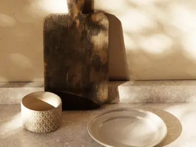  Speckled Ceramic Plate Model, White 