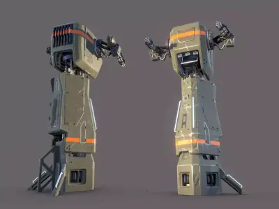 Turret Tower Low-poly 3D model