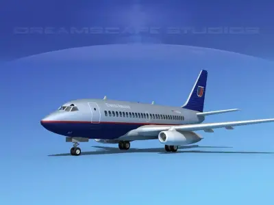 Boeing 737-100 United 2 3D model