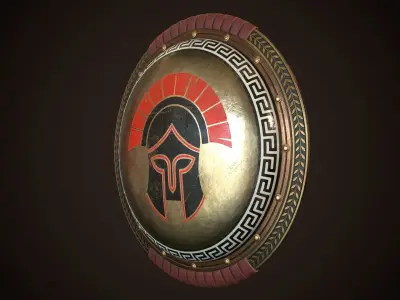 Hoplite Shield Strategist  Low-poly 3D model