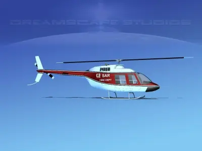 Bell 206 Fire Department 3D model