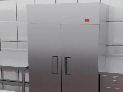 Simple Commercial Kitchen Low-poly 3D model
