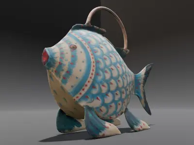 Professional 3D Fish Cup Model Low-poly 3D model