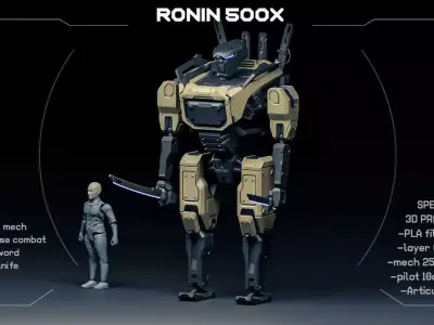 Ronin 500X Mech Samurai 3D print model purchase