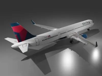 Delta airlines airbus a321neo 3d model Low-poly 3D model