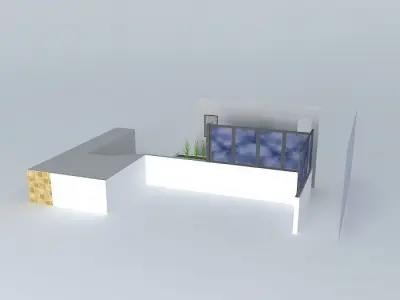 balcony grill barbecue balcony Free 3D model