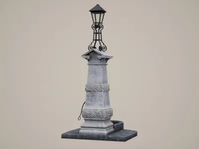 Aldgate Water Pump Low-poly 3D model