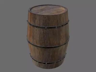 Medieval wooden oil barrel Free low-poly 3D model