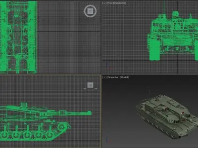 military tank Low-poly 3D model 5