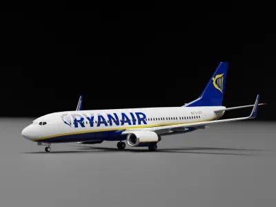 Boeing 737-800 Ryanair Livery 3D model