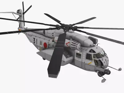 MH-53E Sea Dragon JMSDF Basic Animation Low-poly 3D model