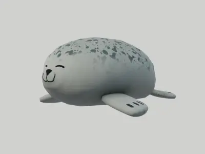 Seal Plush Toy Low-poly 3D model