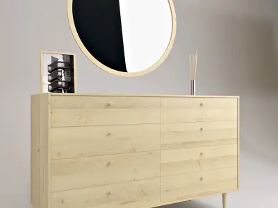 Wood White Sideboard Free 3D model