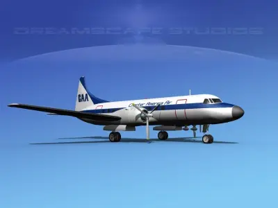 Convair CV-340 Charter America Air 3D model