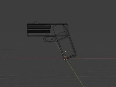 A simple block gun Free low-poly 3D model