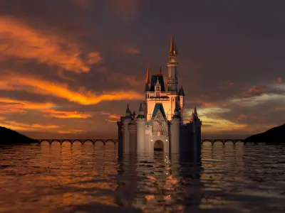 Cinderella castle 3D model purchase