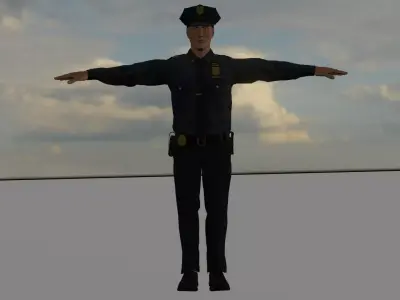 police low poly 3d model for gameing Low-poly 3D model