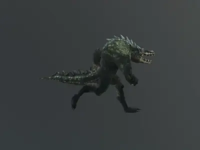 Crocodile Monster Low Poly Low-poly 3D model