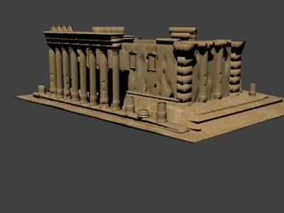 Palmyra Temple of Bel Low-poly 3D model