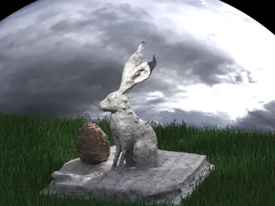 Easter Bunny with Egg 3D model