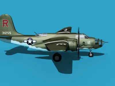 Douglas A-20E Havoc V04 3D model