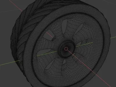 Hot rod chrome wheel Low-poly 3D model