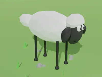 Shaun The Sheep Low-poly 3D model