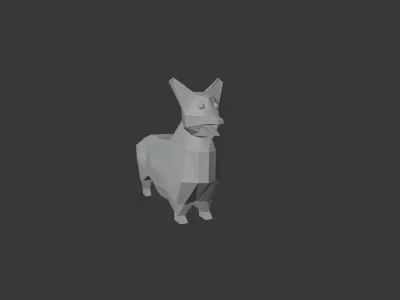 Low poly corgi Free low-poly 3D model