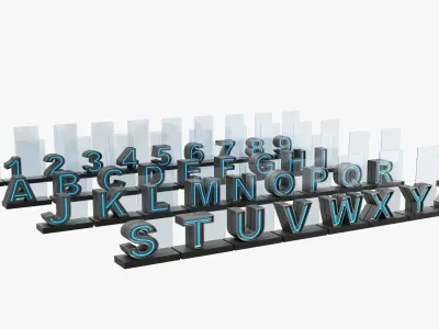 Neon Information Signage 3D model
