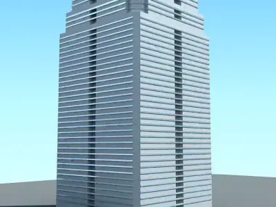 Detailed White Building 3D model