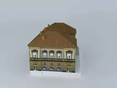 Old Commercial Building Low-poly 3D model