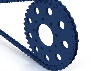 Motorcycle Bike Chain System Riged 3D model