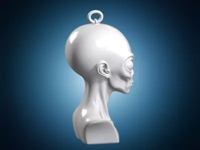 Alien Head Charm 3D print model