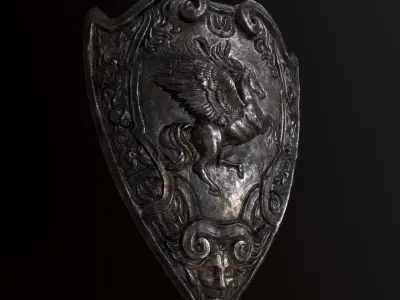 Medieval Shield Low-poly 3D model