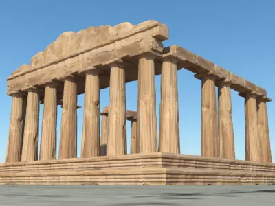 Parthenon ancient greek temple 3D model