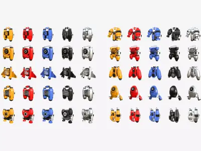 50 Jetpack Low Poly Collection - SciFi Character Design 